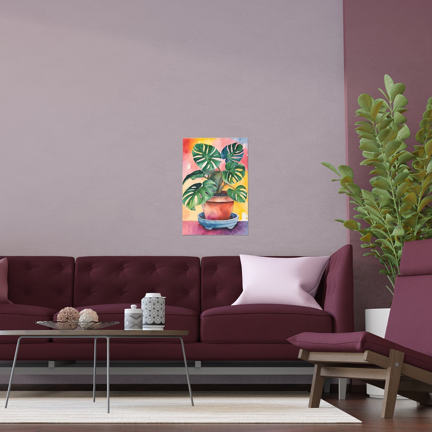 Multicolored Pot Plant 12 Indoor and Outdoor Silk Poster