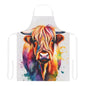 Multicolored Highland Cow Adult Apron (AOP)