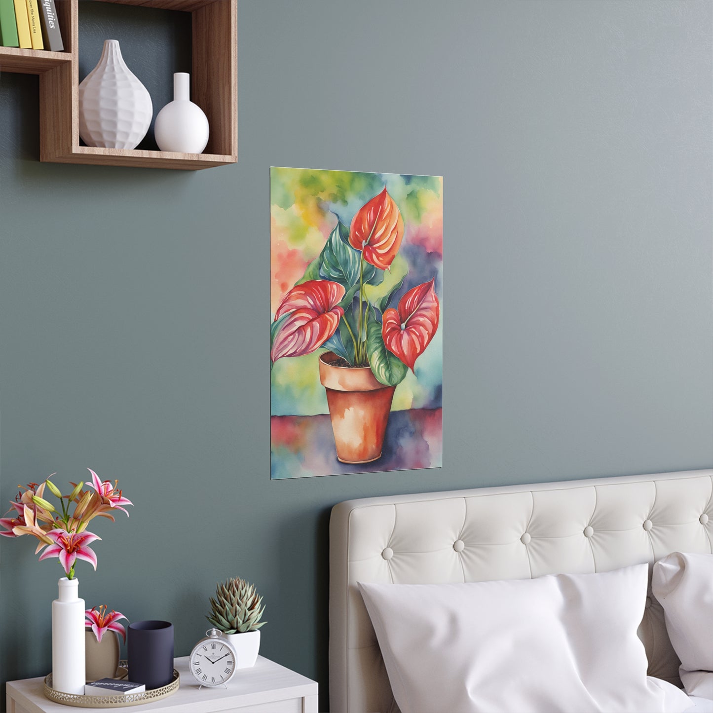 Multicolored Pot Plant 8 Indoor and Outdoor Silk Poster