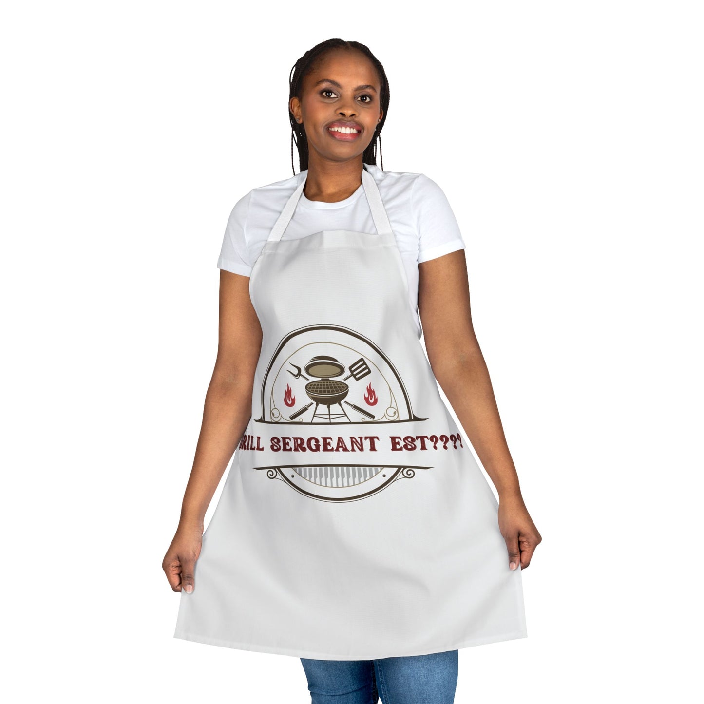 (Personizable) Grill Sergeant EST (????) Funny BBQ Themed Apron 5-Color Straps