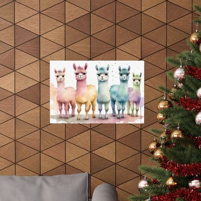 Nursery Llamas 2 Matte Horizontal Posters