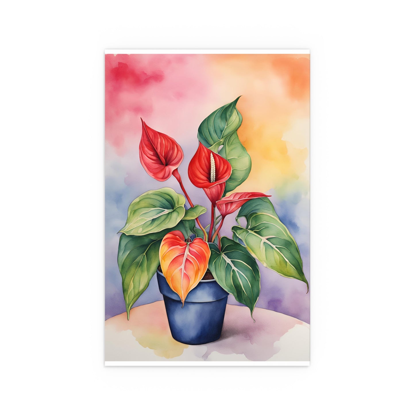Multicolored Pot Plant 6 Indoor and Outdoor Silk Poster