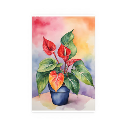 Multicolored Pot Plant 6 Indoor and Outdoor Silk Poster