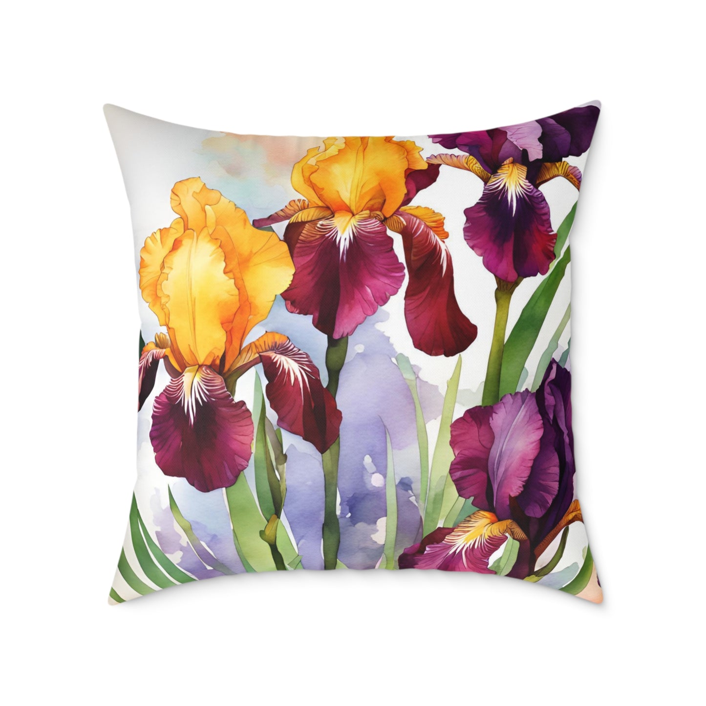 Irises 02 Poly Pillow - Natures Beauty Design