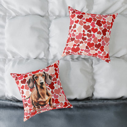 Personalized Valentine Dachshund Poly Cushion/Pillow 5 sizes