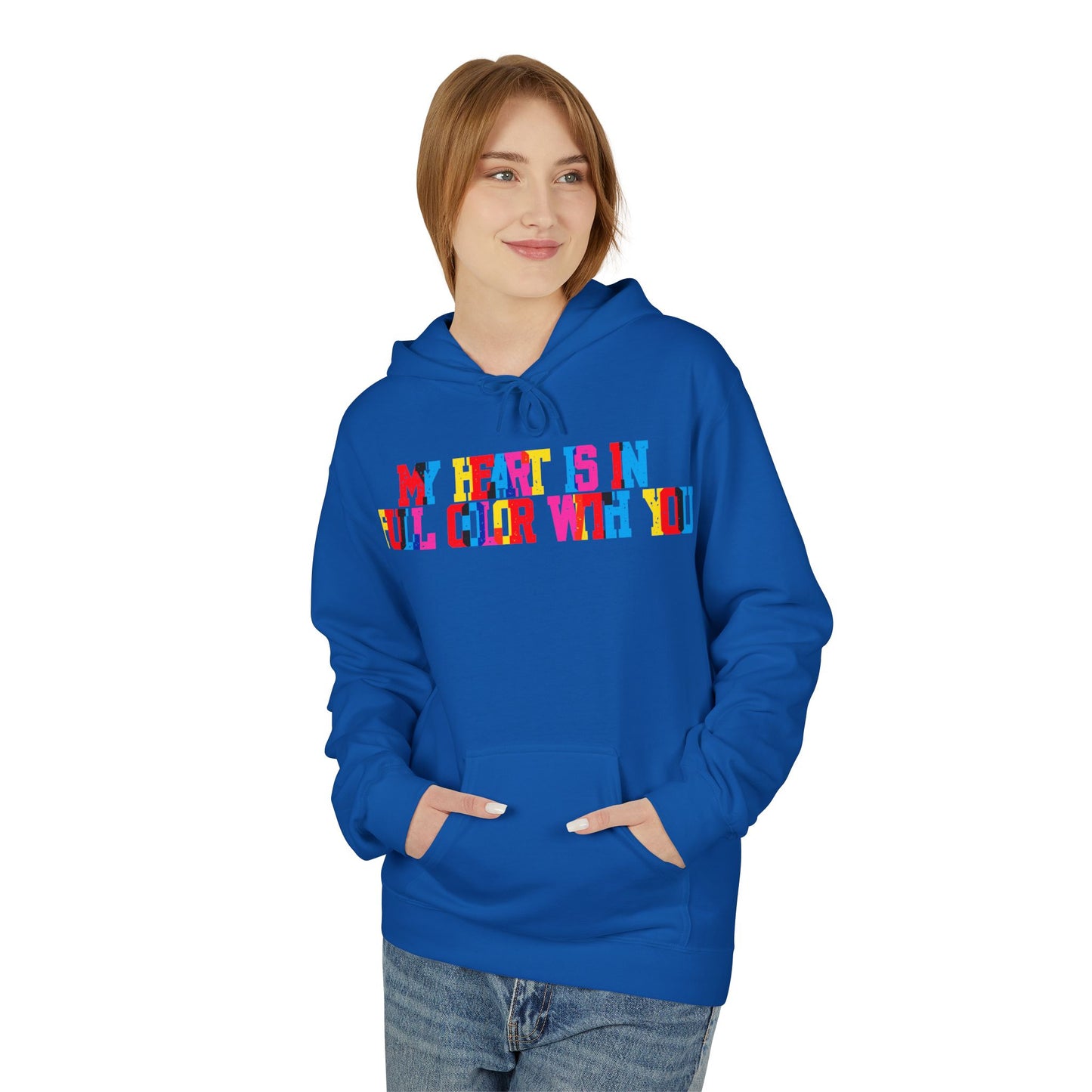 My Heart Is In Full Color With You Unisex Valentines Hoodie