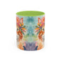 Floral Ginger Cat 02 Accent Coffee Mug - 11oz Perfect for Cat Lovers & Gifts