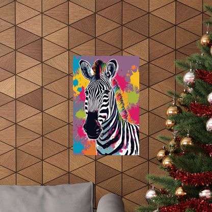 Multicolored Zebra 6 Matte Vertical Poster