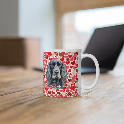 Personalized Pet Lovers Blue Roan Cocker Spaniel Valentines Mug Ceramic 11oz