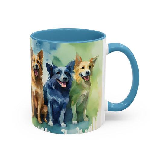 Multicoloured Doggies 10 Accent Mug 11oz