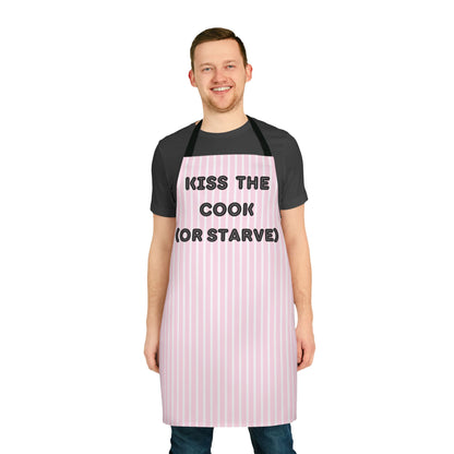 Kiss The Cook (Or Starve) Apron, Cooking Pun