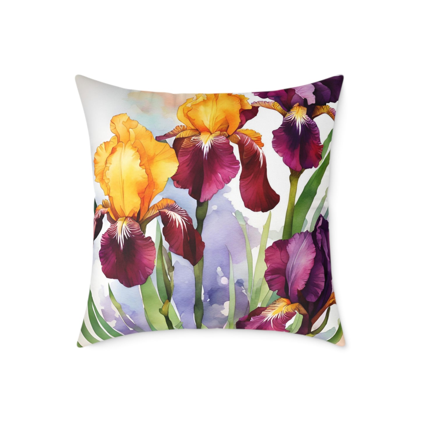 Irises 02 Poly Pillow - Natures Beauty Design