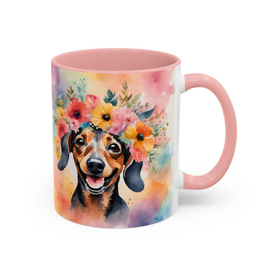 Dachshund 02 Accent Coffee Mug - Dog Lover Gift