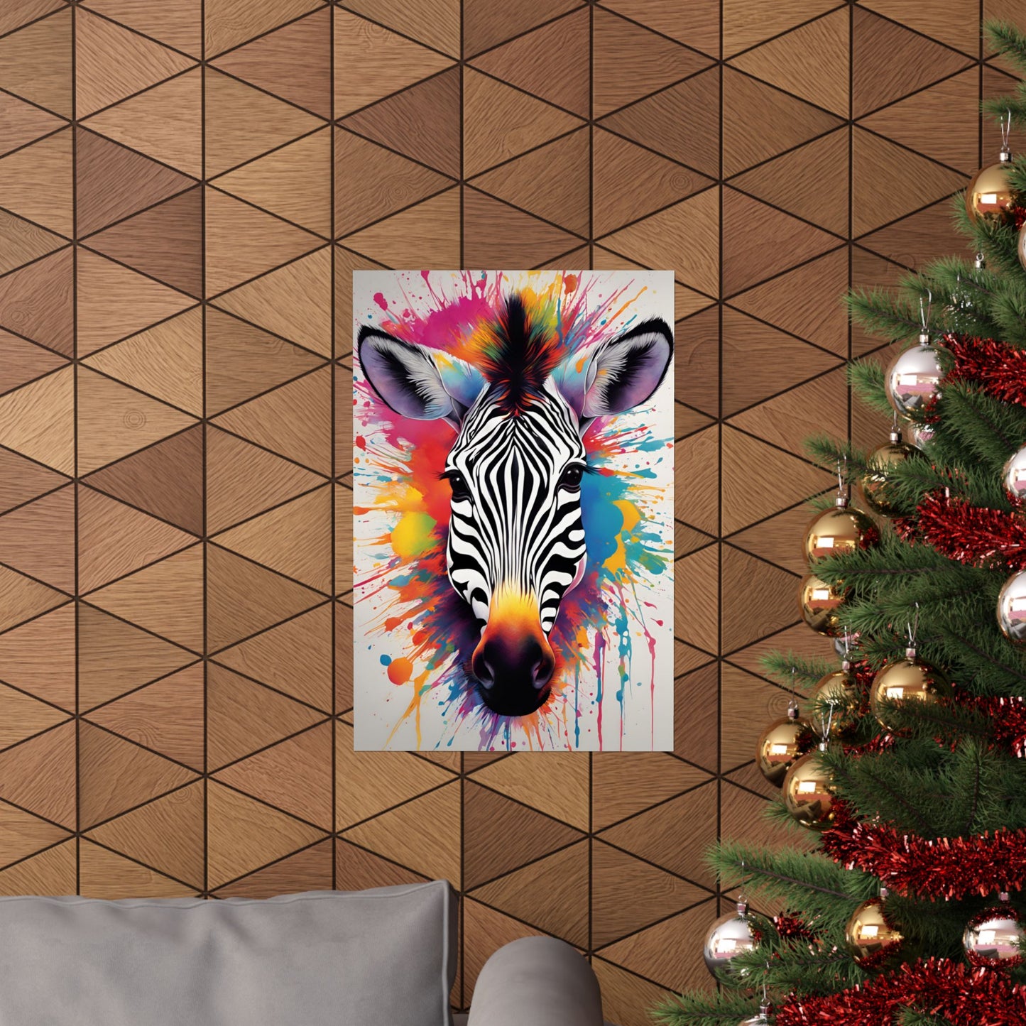 Multicolored Zebra 5 Matte Vertical Poster