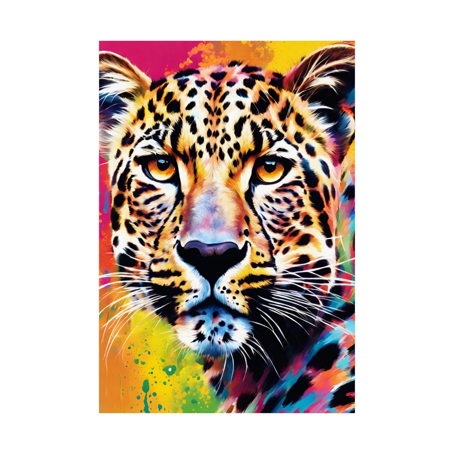 Multicolored Cheetah 2 Matte Vertical Poster