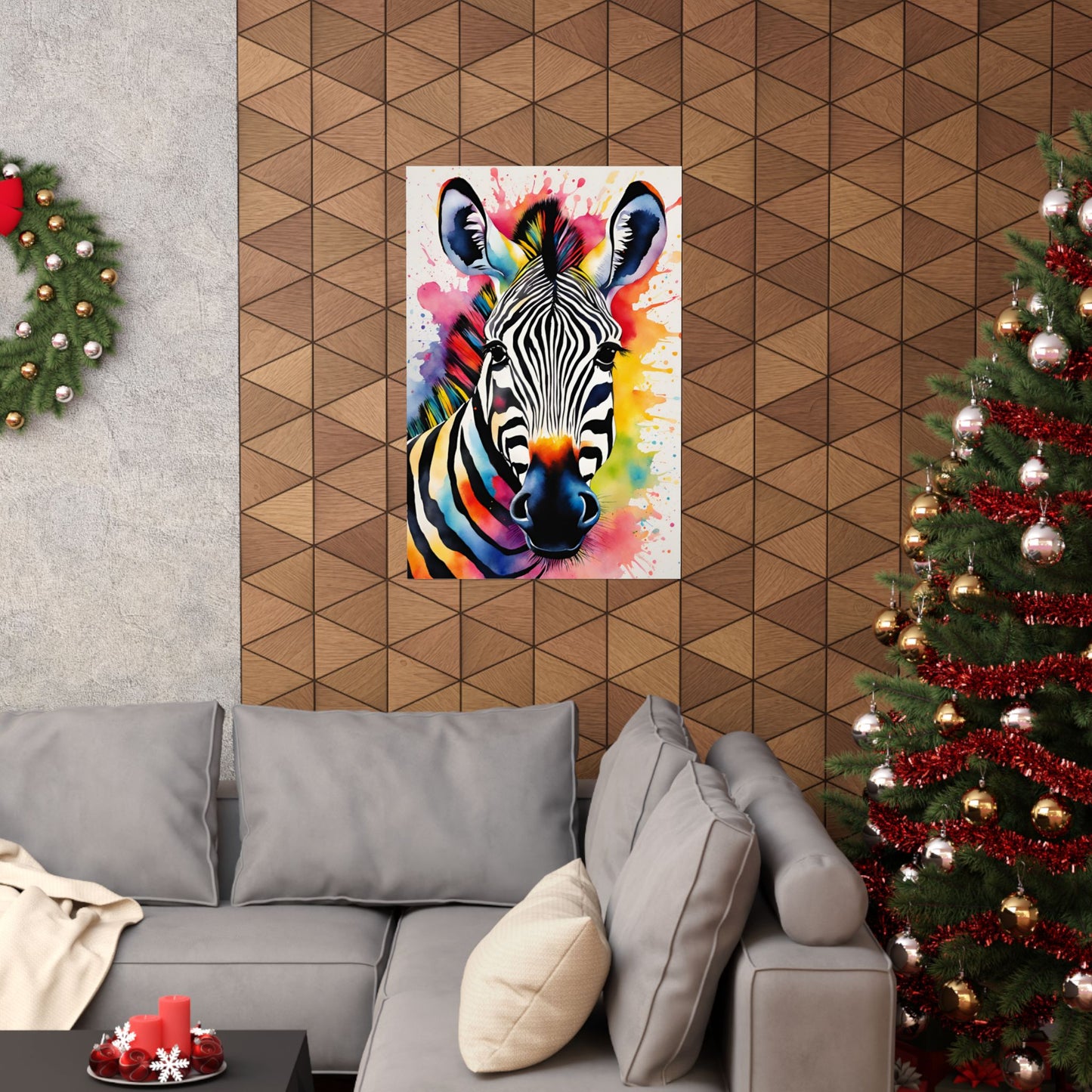 Multicolored Zebra 1 Matte Vertical Poster
