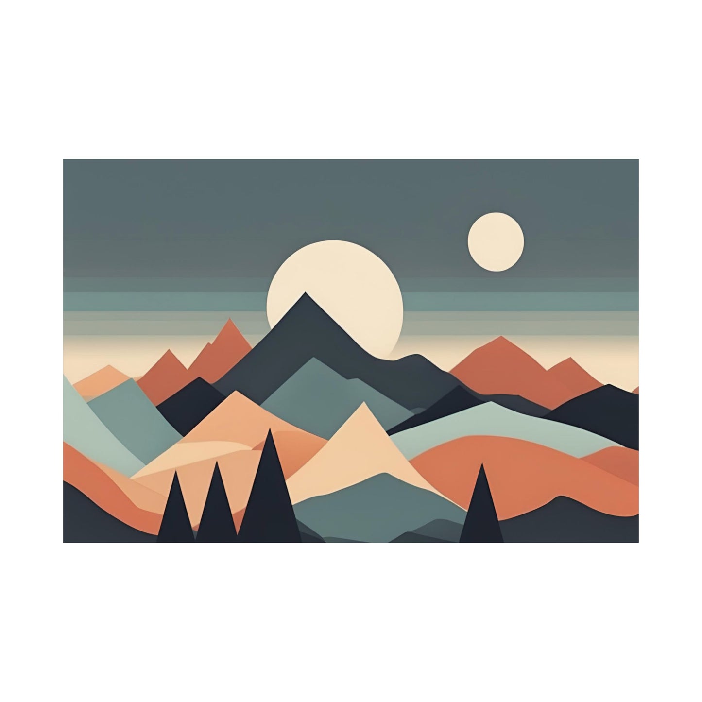 Retro mountains 1 Matte Horizontal Posters