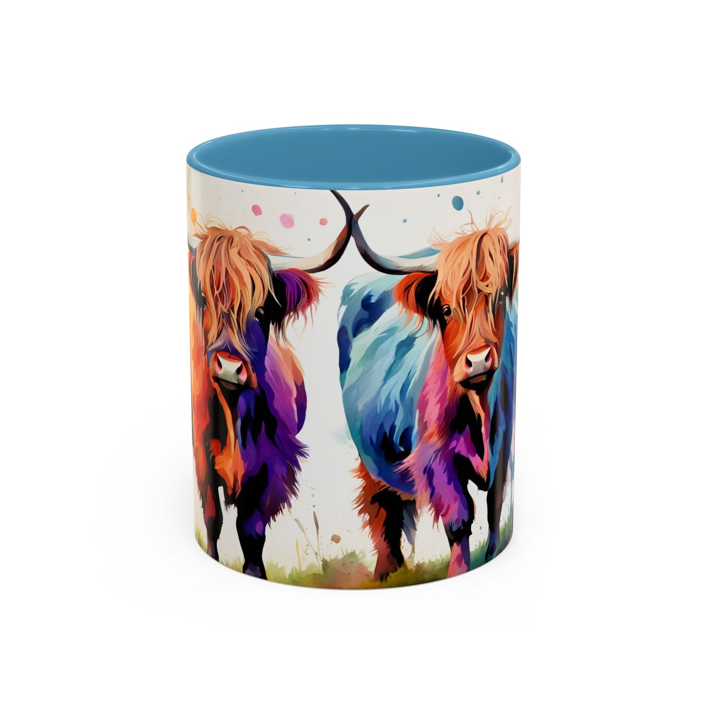 Multicoloured Highland Cow 2 Accent Mug 11oz
