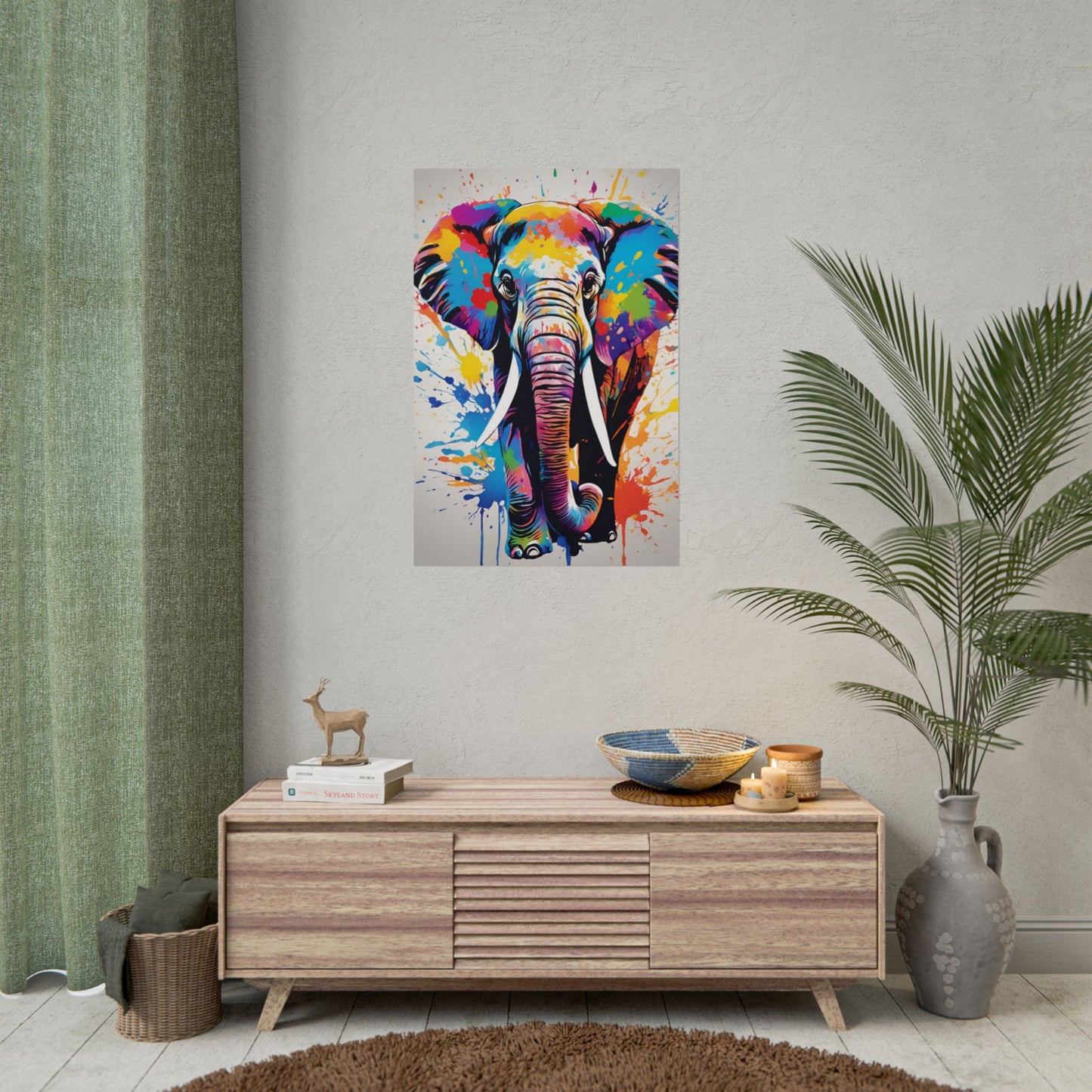 Multicolored Elephant 2 Matte Poster
