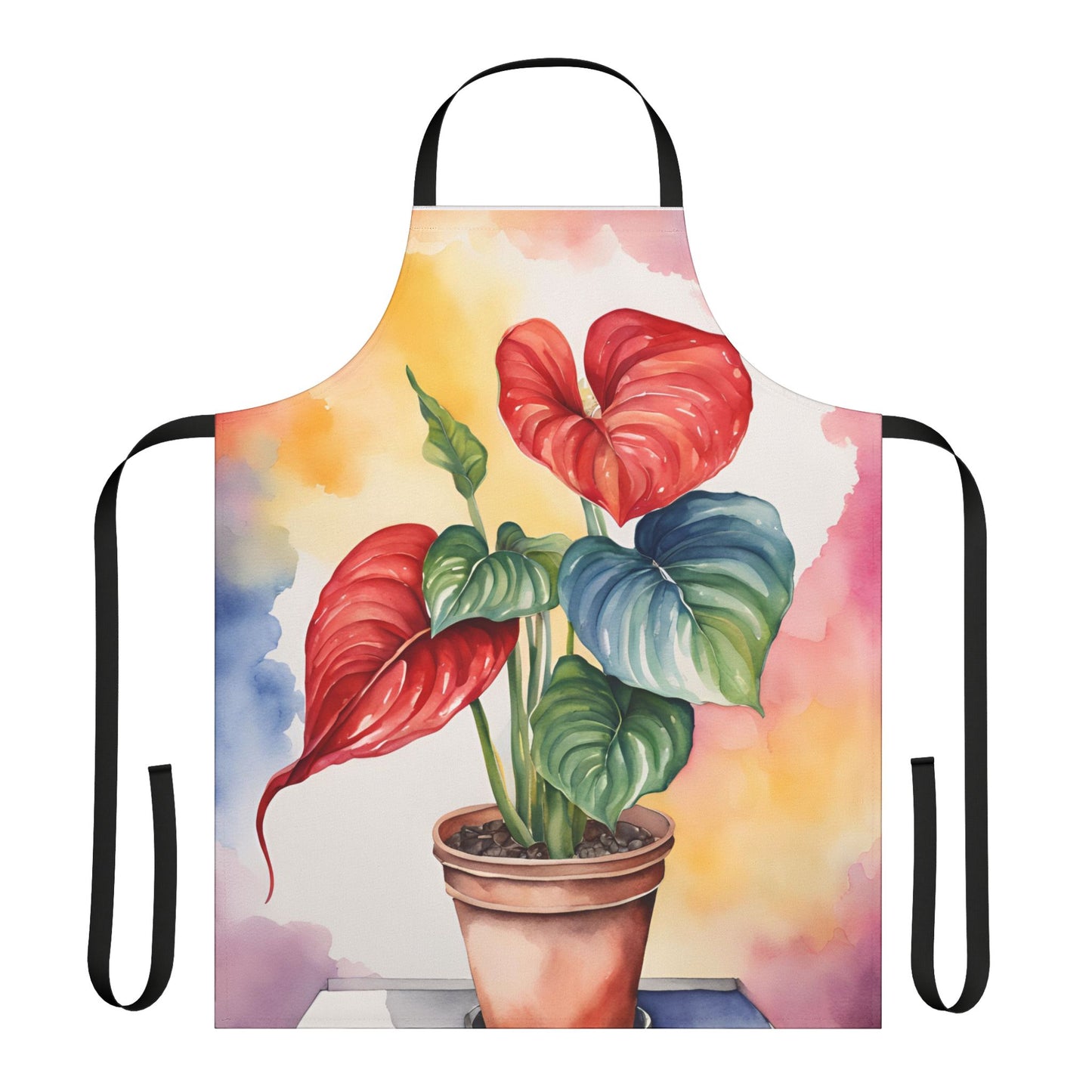 Multicolored Pot Plant 2 Adult Apron (AOP)
