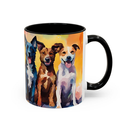 Multicoloured Doggies 3 Accent Mug 11oz