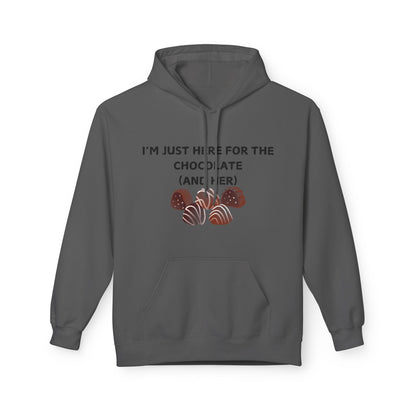 I’m Just Here For The Chocolate (And Her) Mens Valentines Hoodie