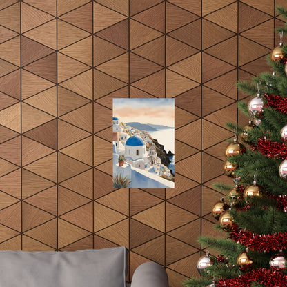 Abstract Greek rooftops 6 Matte Vertical Poster