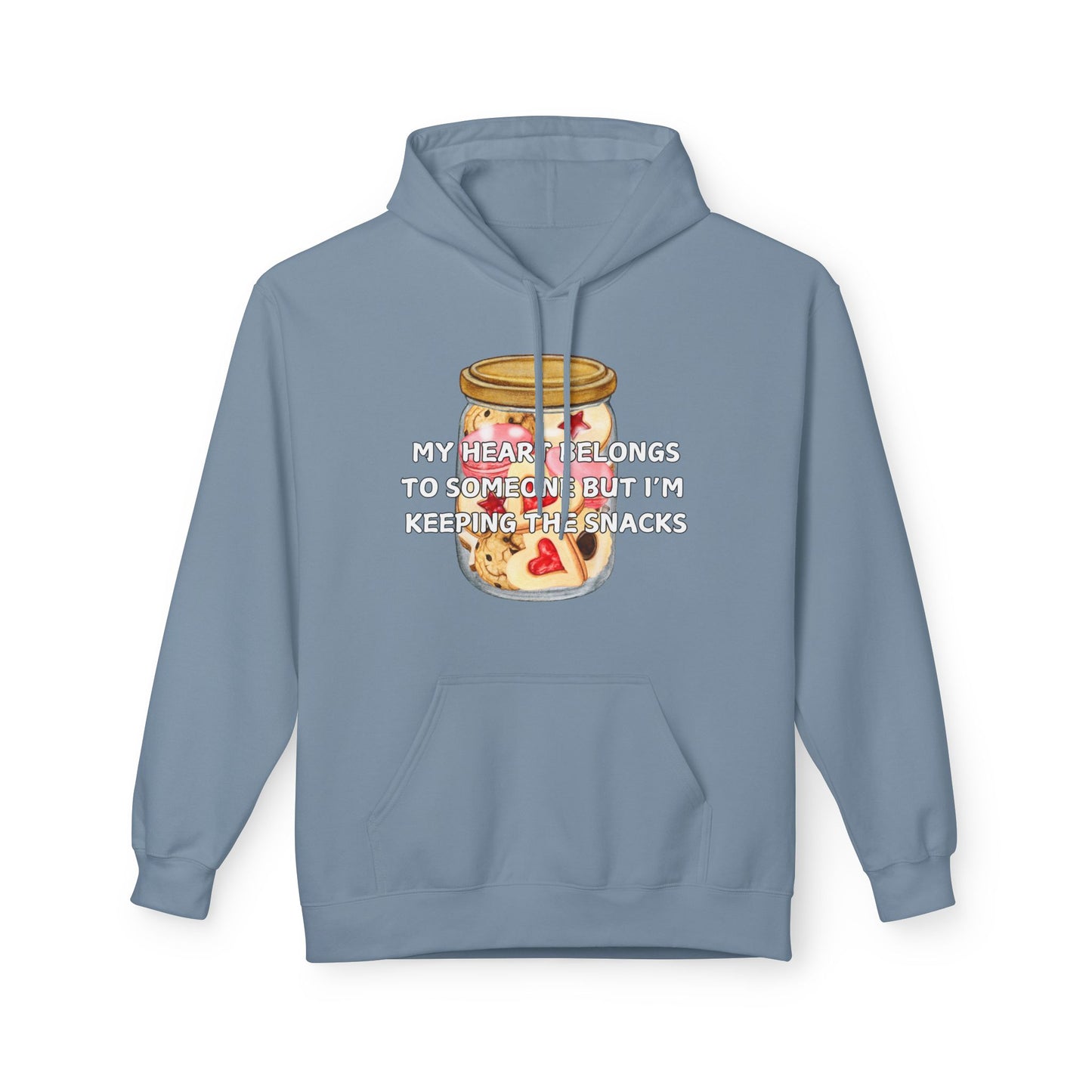 My Heart Belongs To Someone But I’m Keeping The Snacks Mens Valentines Hoodie