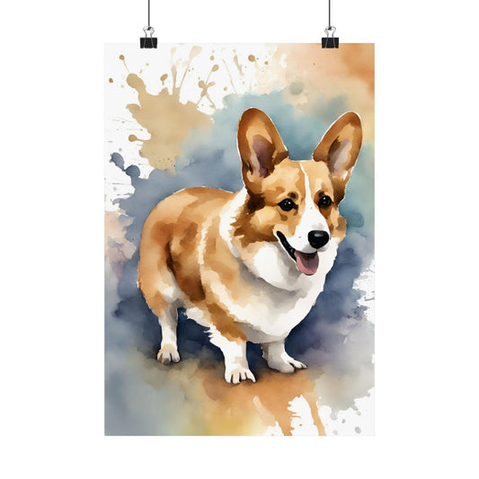 Dogs Corgi 03 Matte Vertical Poster