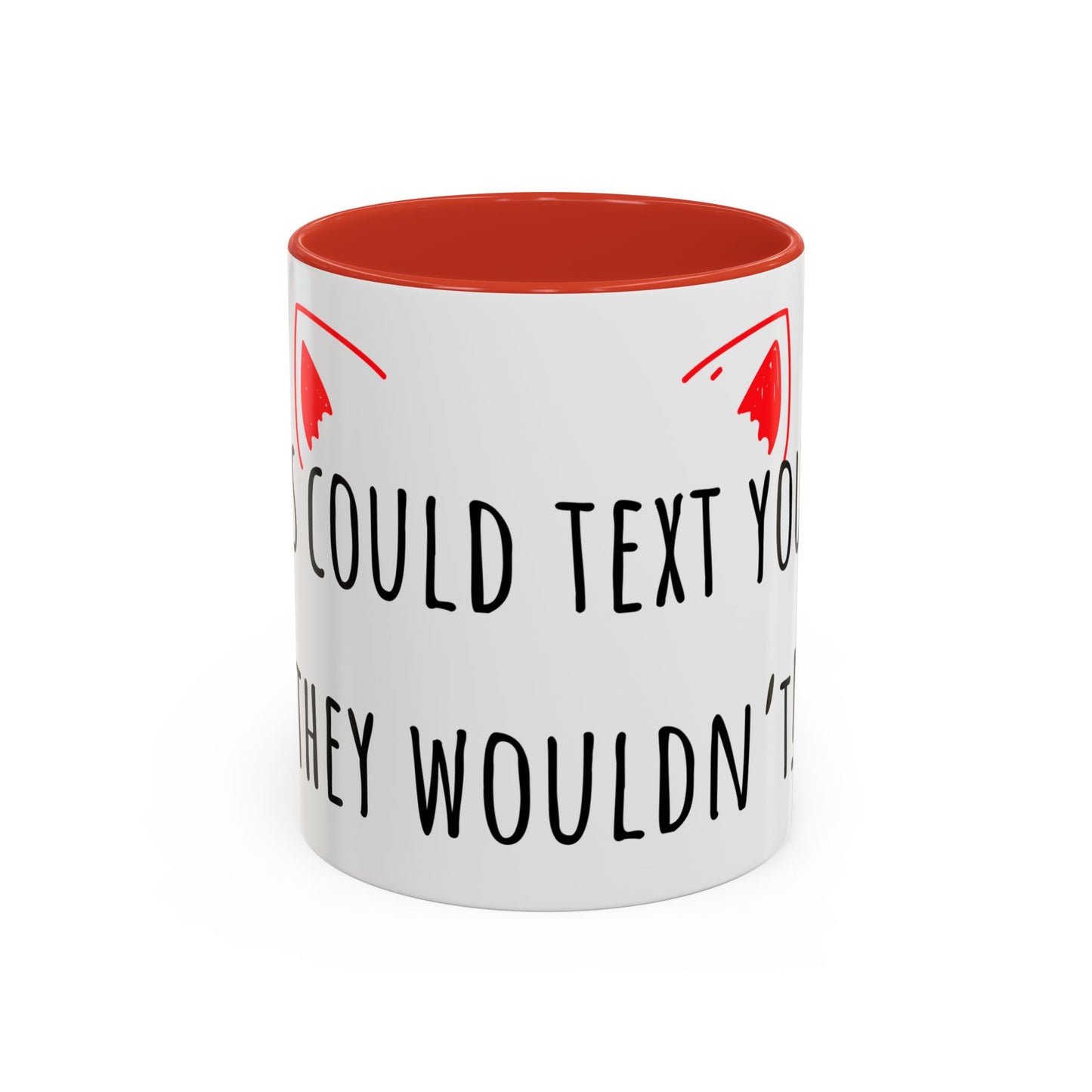 If Cats Could Text 2 Accent Coffee Mug (11oz)