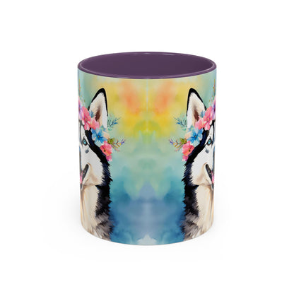 Husky 01 Accent Coffee Mug - Dog Lover Gift