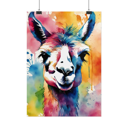 Multicolored Llama Lovin 4 Matte Vertical Poster