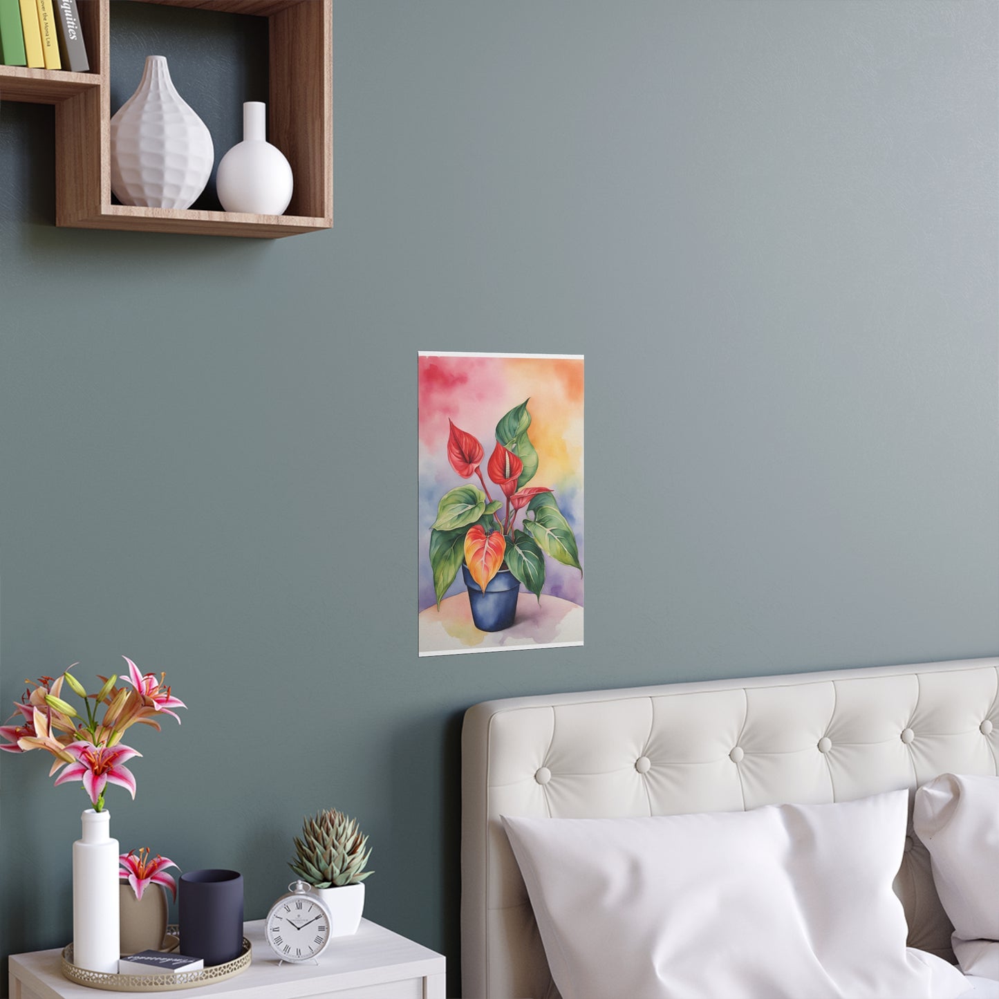 Multicolored Pot Plant 6 Indoor and Outdoor Silk Poster