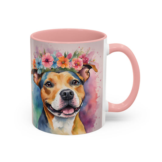 Staffordshire Bull Terrier 02 Accent Coffee Mug - Dog Lover Gift