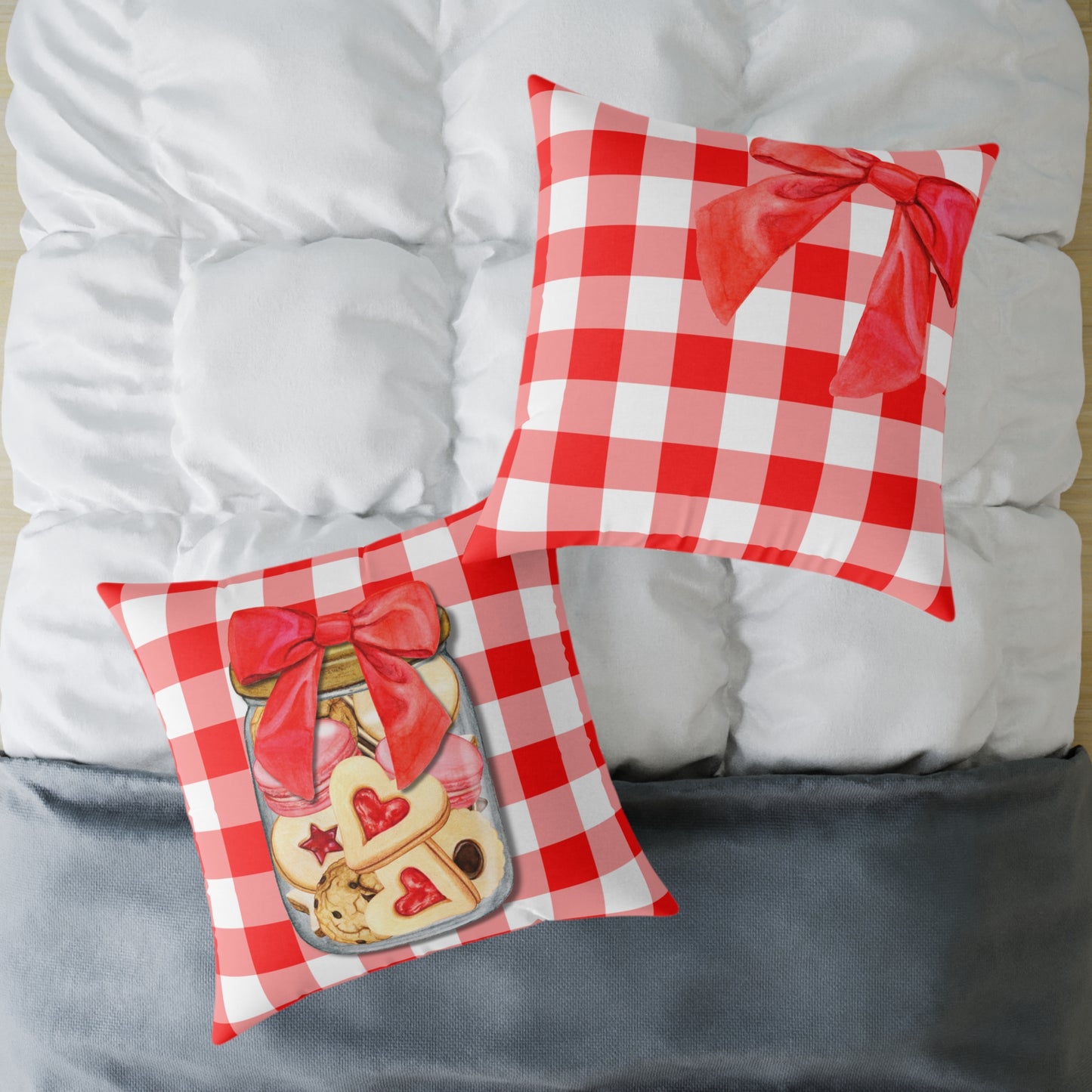 Valentine Cup Cookies Poly Pillow