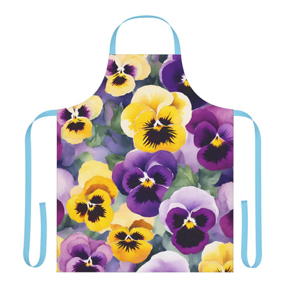 Pansies 01 Apron 5-Color Straps
