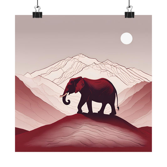 Lone Collection Elephant 6 Matte Square Posters