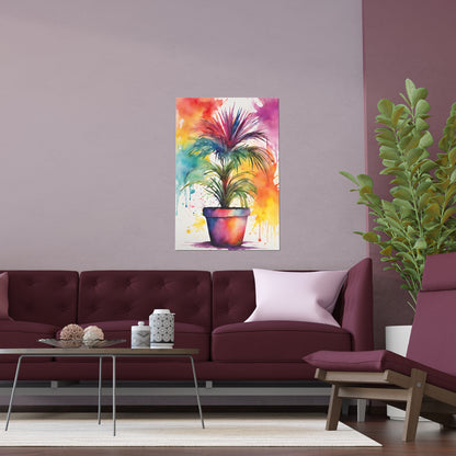 Multicolored Pot Plant 4 Indoor and Outdoor Silk Poster