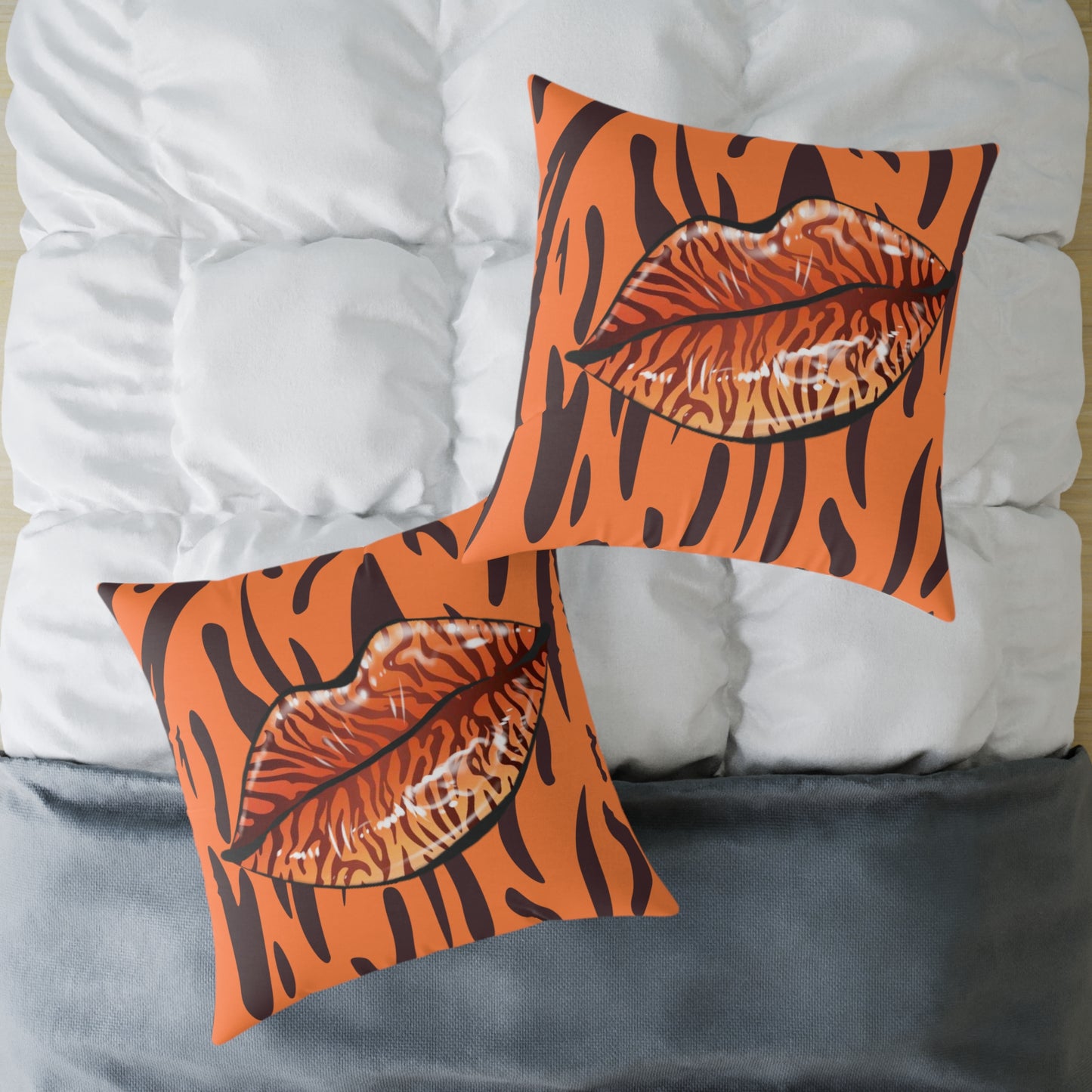 Tiger Lips Poly Pillow