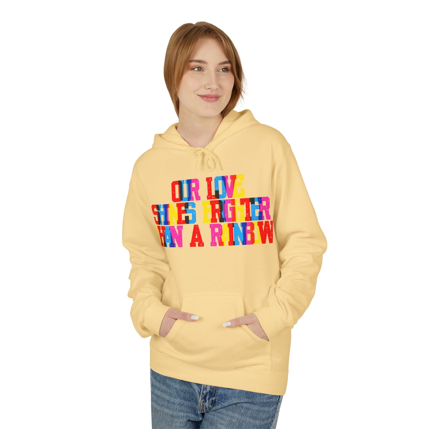 Our Love Shines Brighter Than A Rainbow Unisex Valentines Hoodie