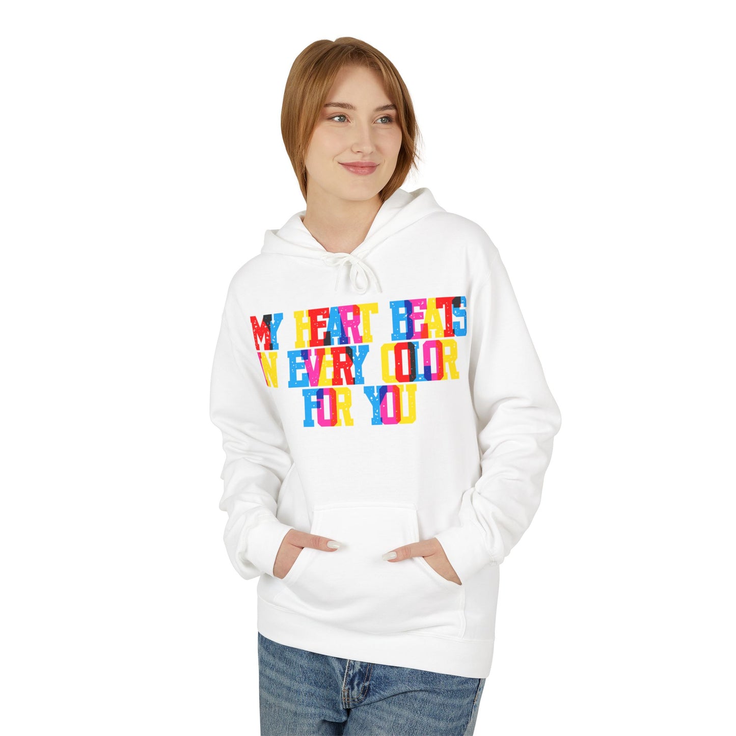 My Heart Beats In Every Color For You Unisex Valentines Hoodie