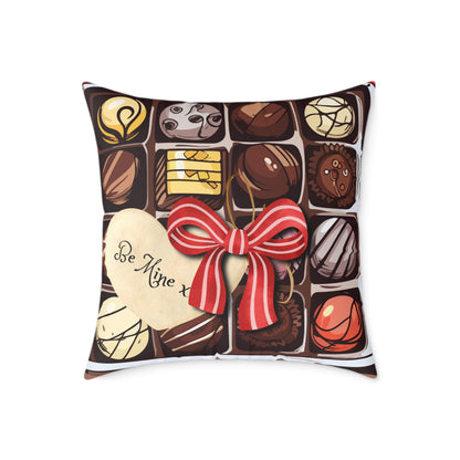Valentine Chocolate Box Poly Pillow