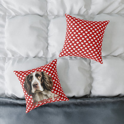 Personalized Valentine Springer Spaniel Poly Cushion/Pillow 5 sizes