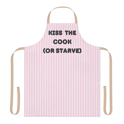 Kiss The Cook (Or Starve) Apron, Cooking Pun
