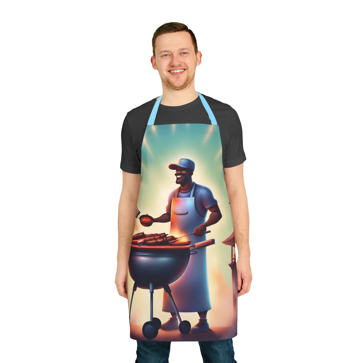 King of the BBQ 1 Apron, 5 Color Straps (AOP)