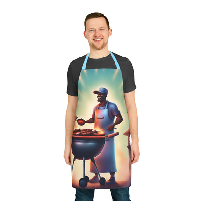 King of the BBQ 1 Apron, 5 Color Straps (AOP)