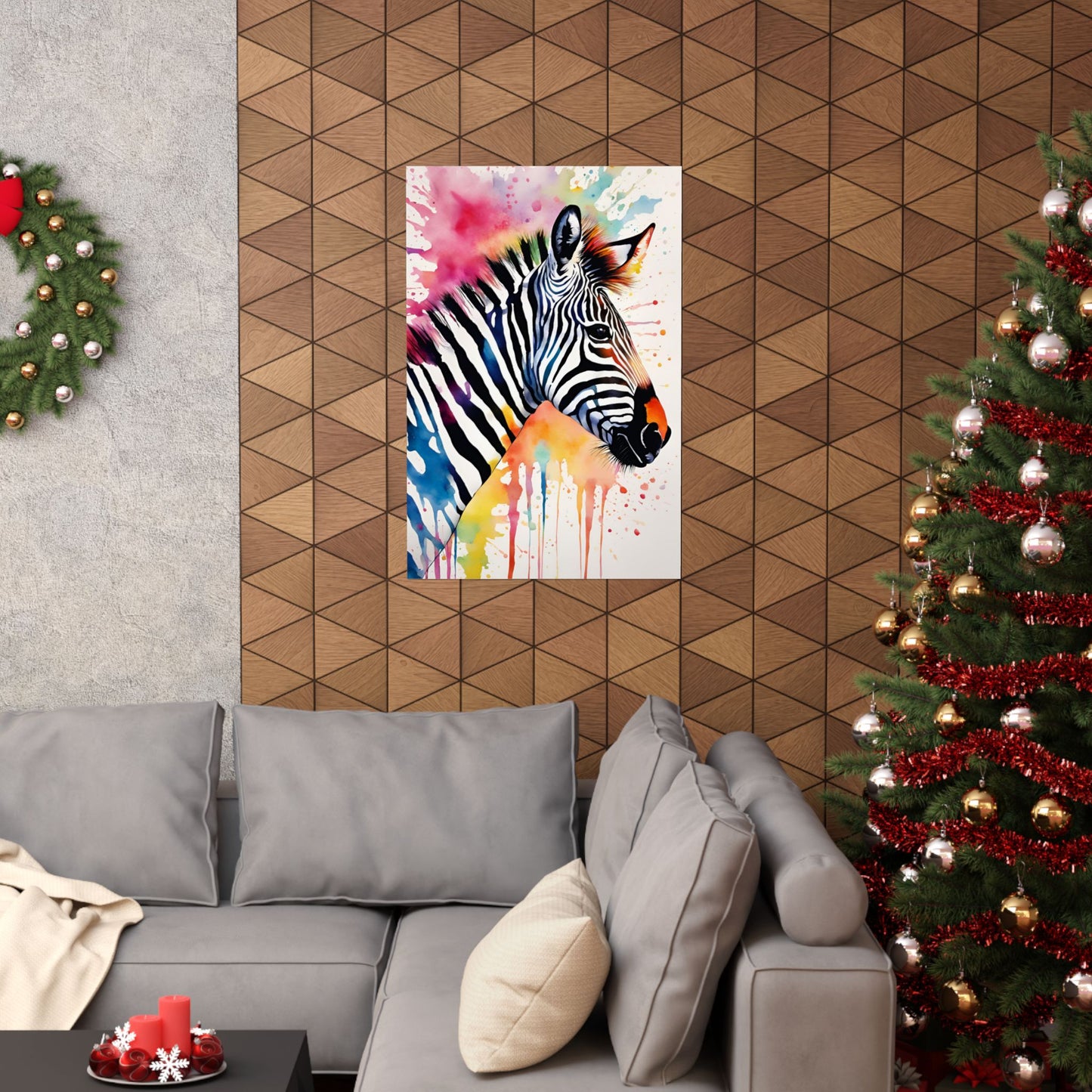 Multicolored Zebra 2 Matte Vertical Poster