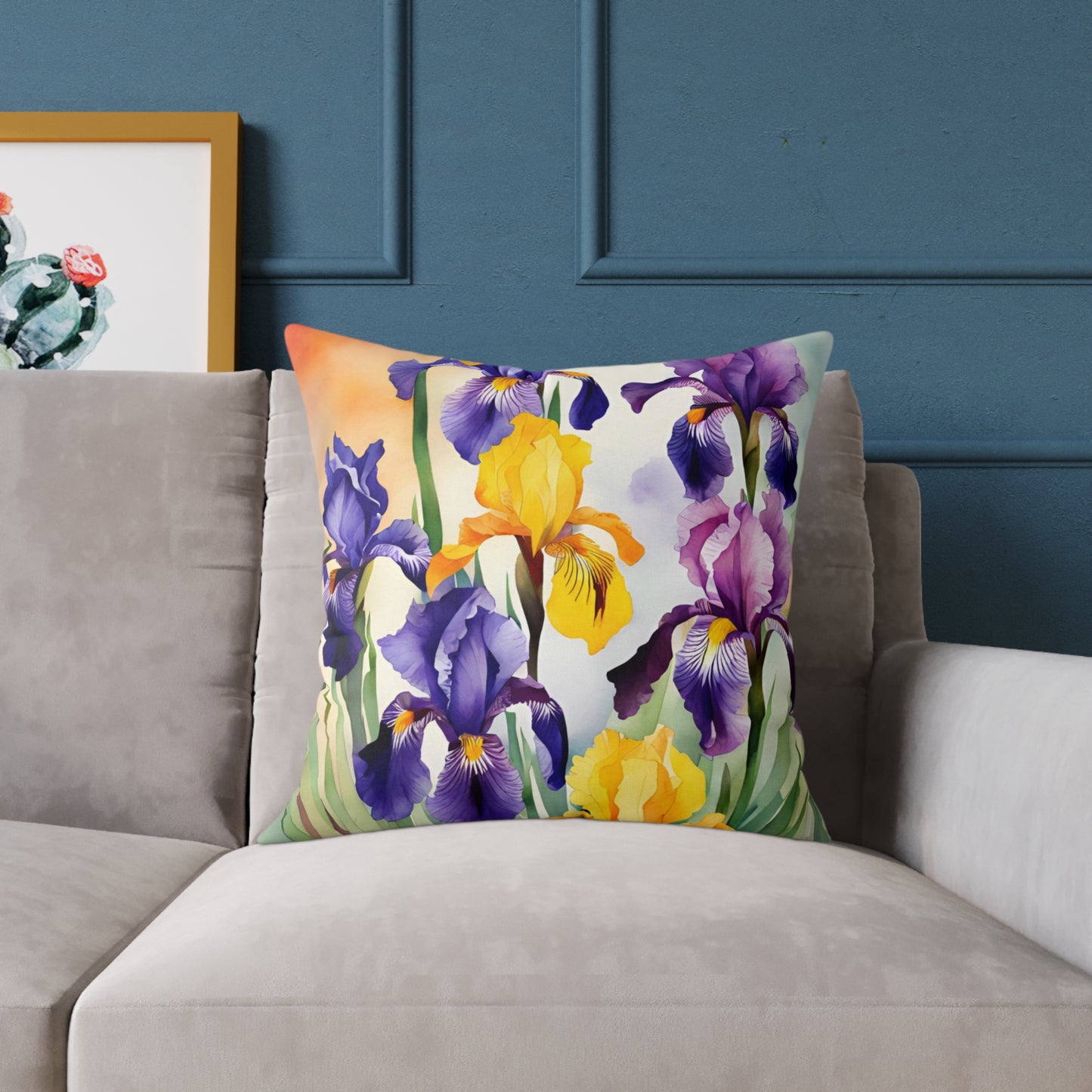 Irises 04 Poly Pillow - Natures Beauty Design