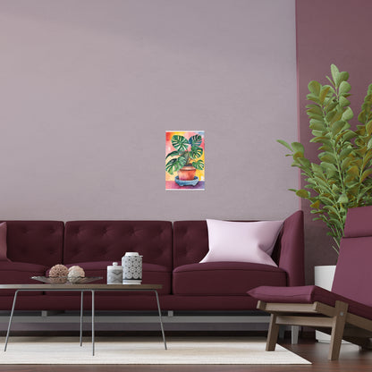 Multicolored Pot Plant 12 Indoor and Outdoor Silk Poster