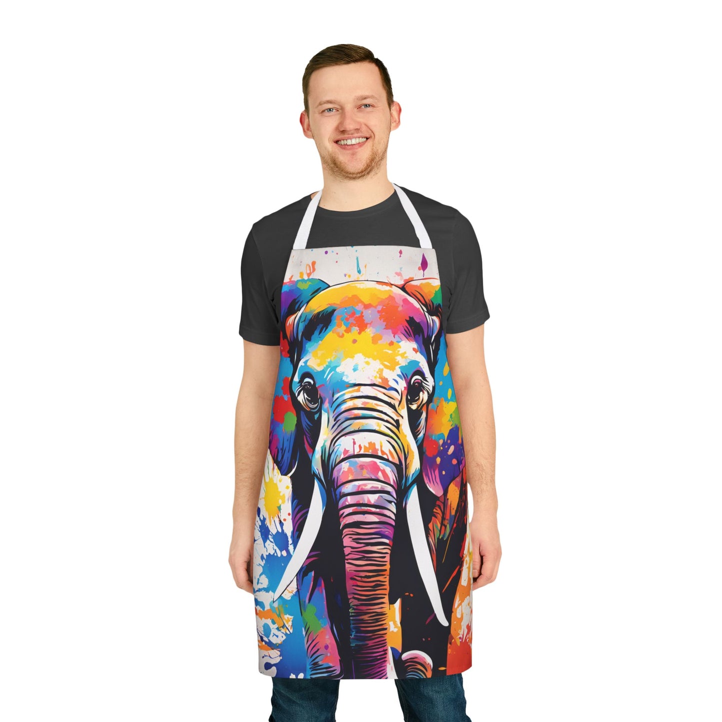 Multicolored Elephant Adult Apron (AOP)
